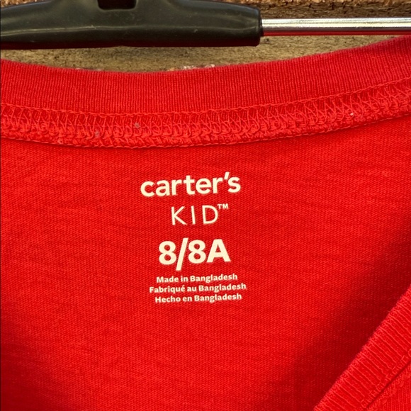 Cat & Jack Red Christmas Shark Long Sleeve Tee Boy's Size 8 - Picture 2 of 5